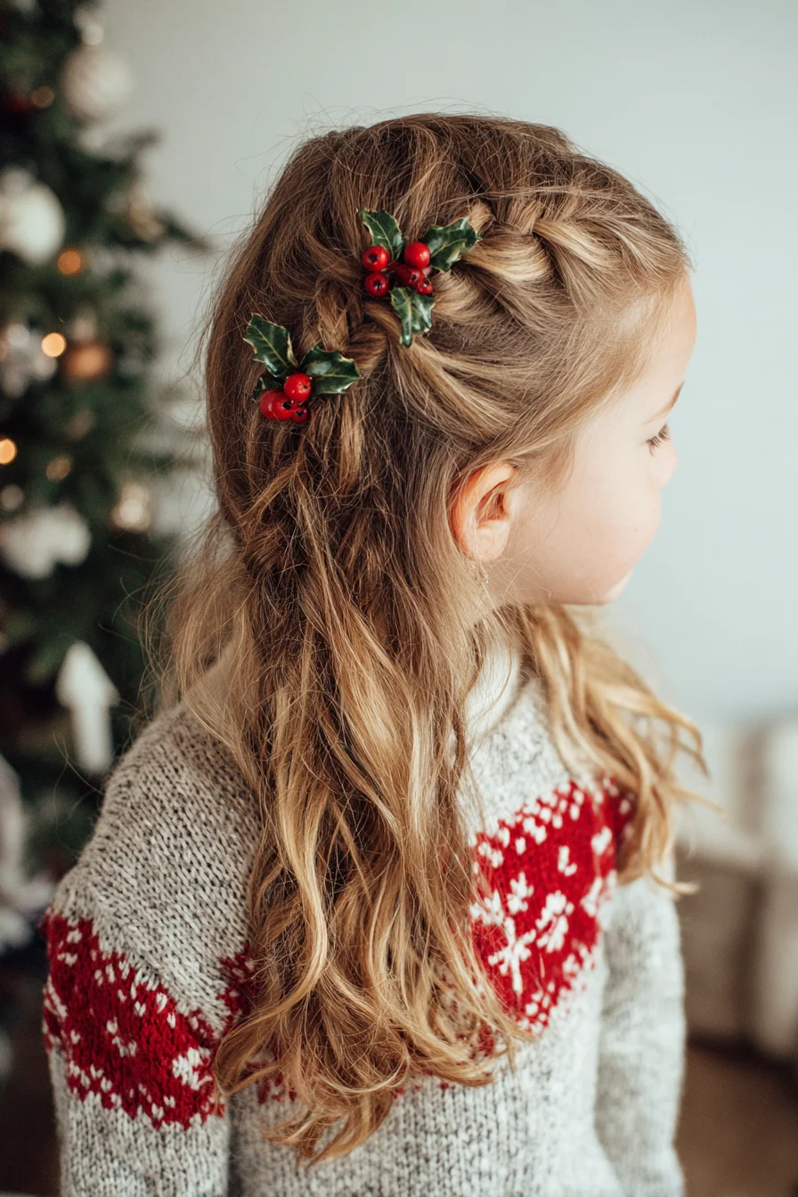 Half-Up Side Dutch Braids with Loose Waves — Holiday Hair