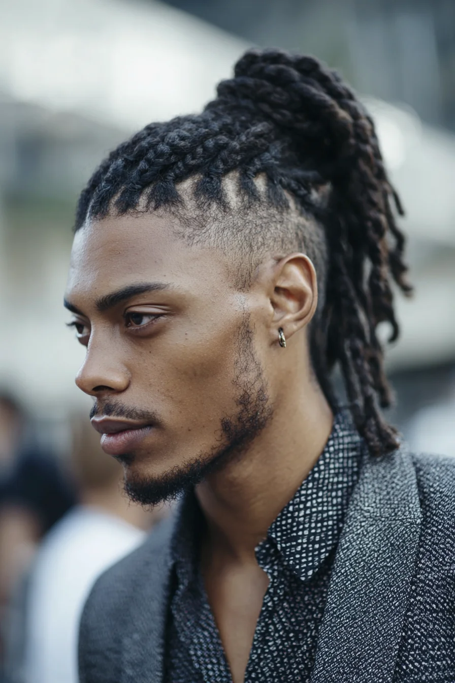 High Pony Chunky Twists with Undercut Fade