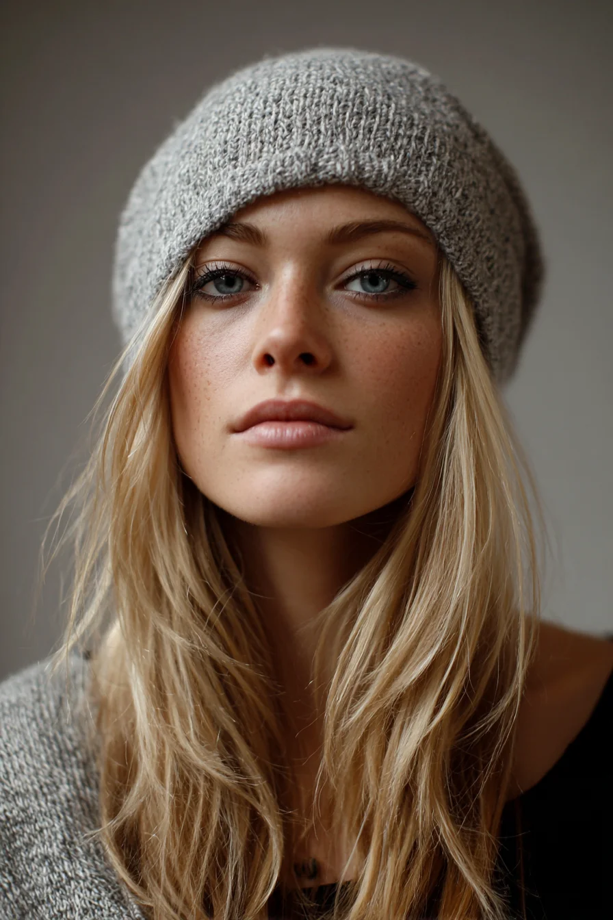 Long Blonde Beachy Layers with Natural Tousled Texture (Beanie-Friendly)
