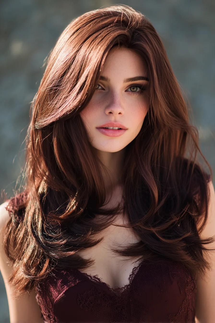 Long Layered Blowout with Face‑Framing Layers and Feathered Ends