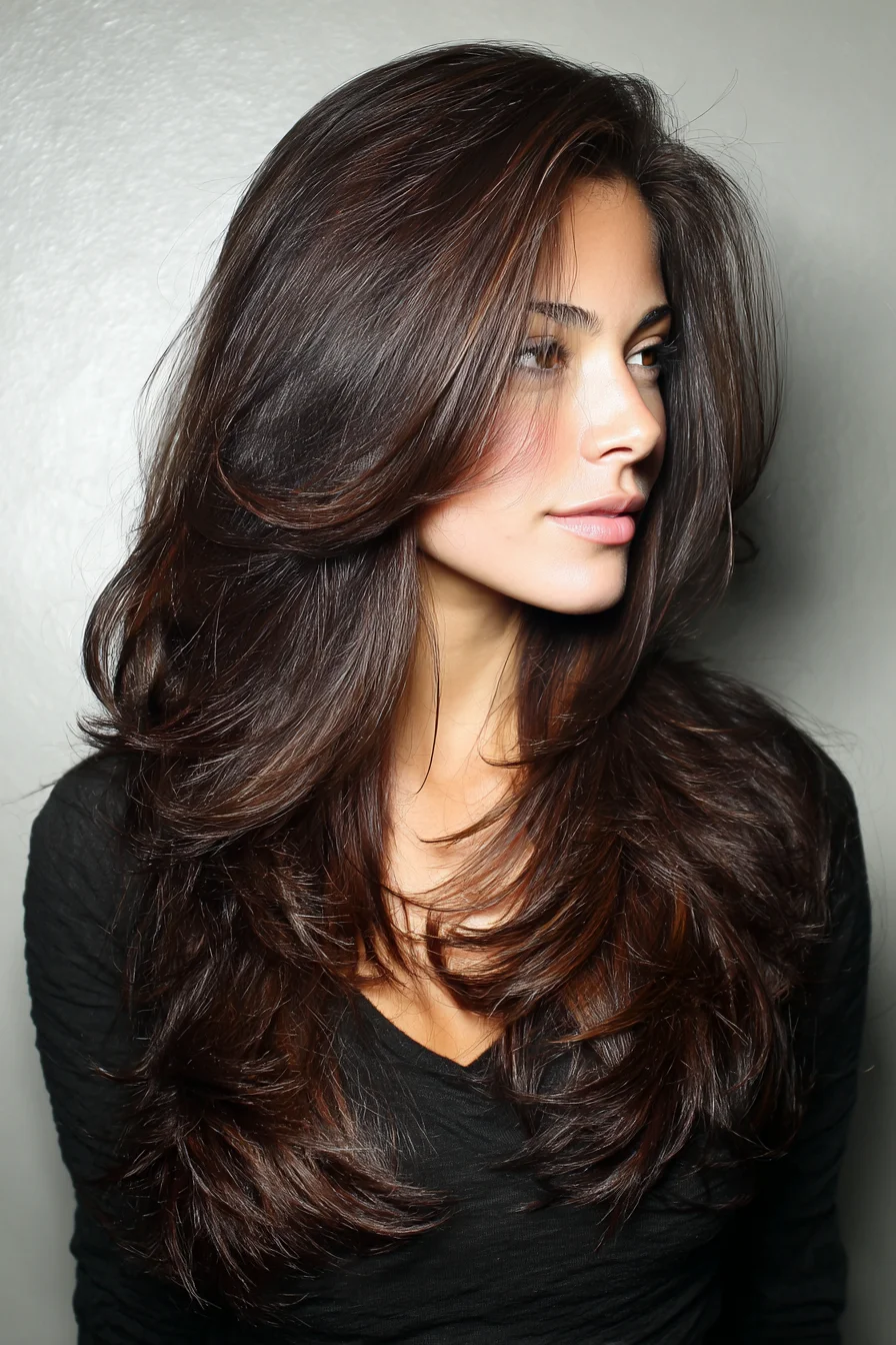 Long Layered Blowout with Face‑Framing Layers and Feathered Ends