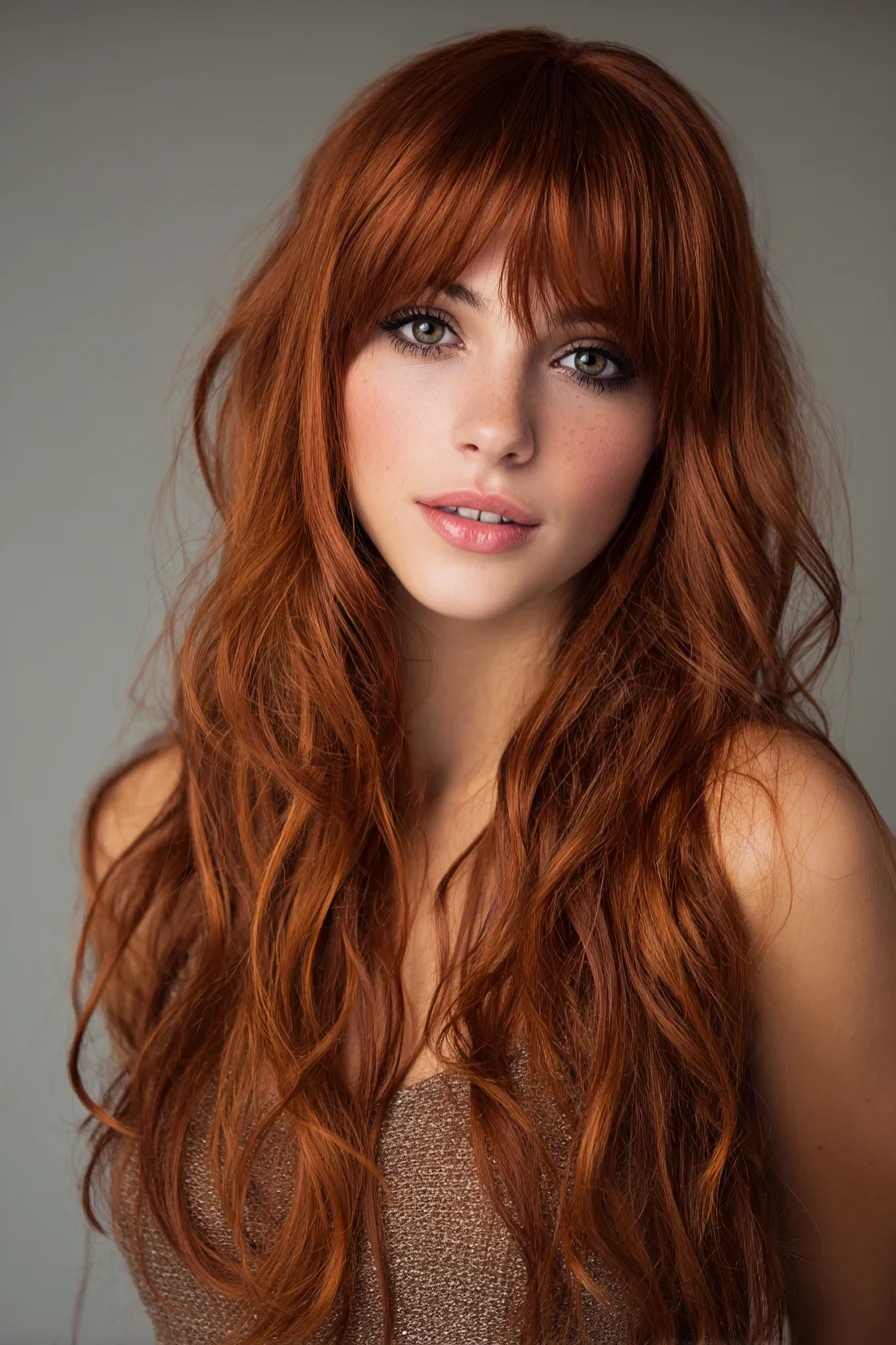 Long Layered Copper Waves with Soft Fringe