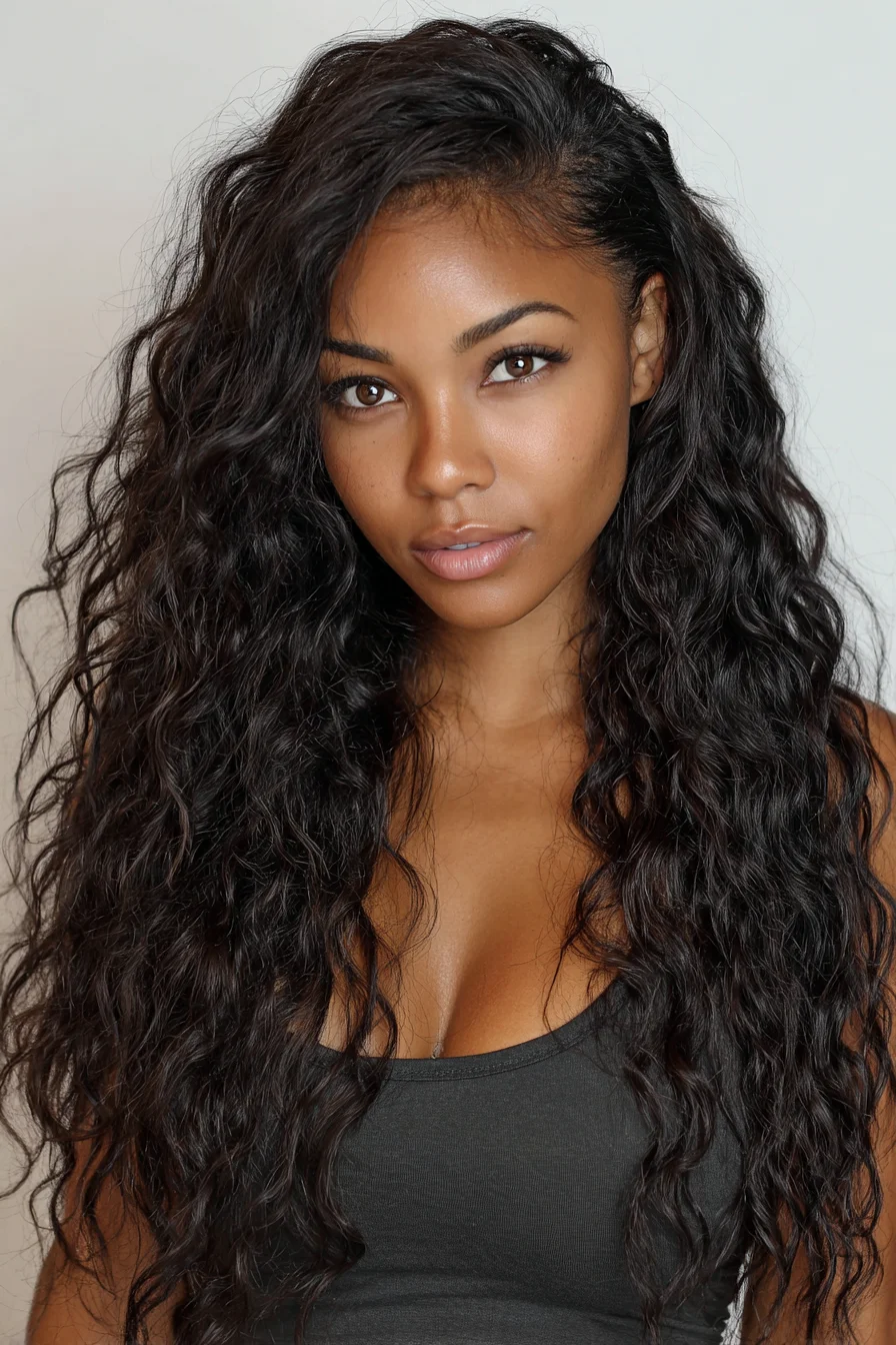 Long Textured Deep Waves — Natural Curly/Wavy Styling