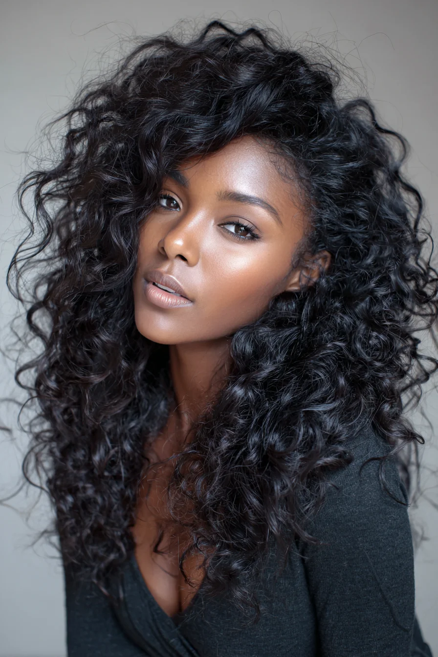 Long Voluminous Layered Curls — Defined Natural Curly Hairstyle