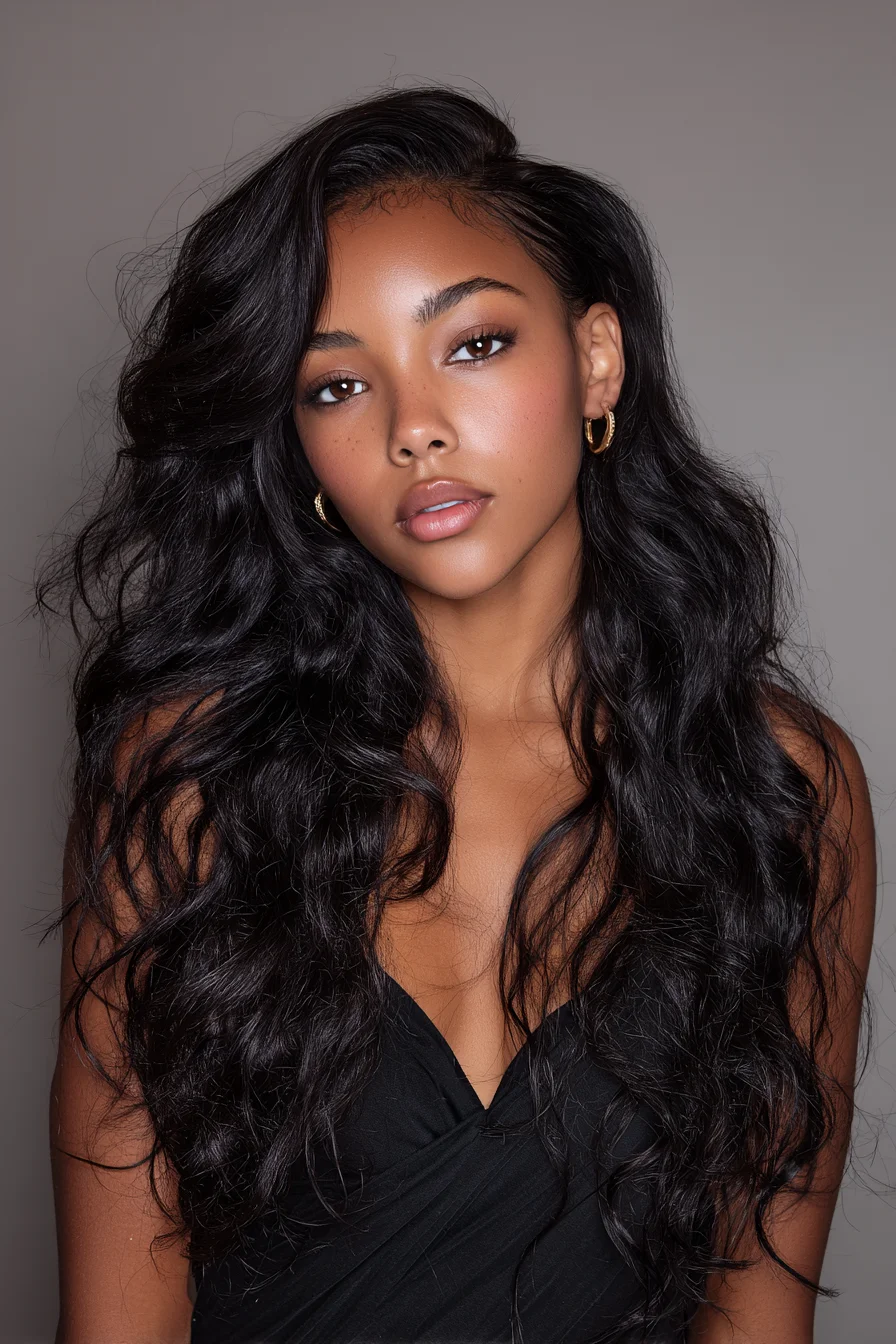 Long Voluminous Loose Waves with Face‑Framing Layers
