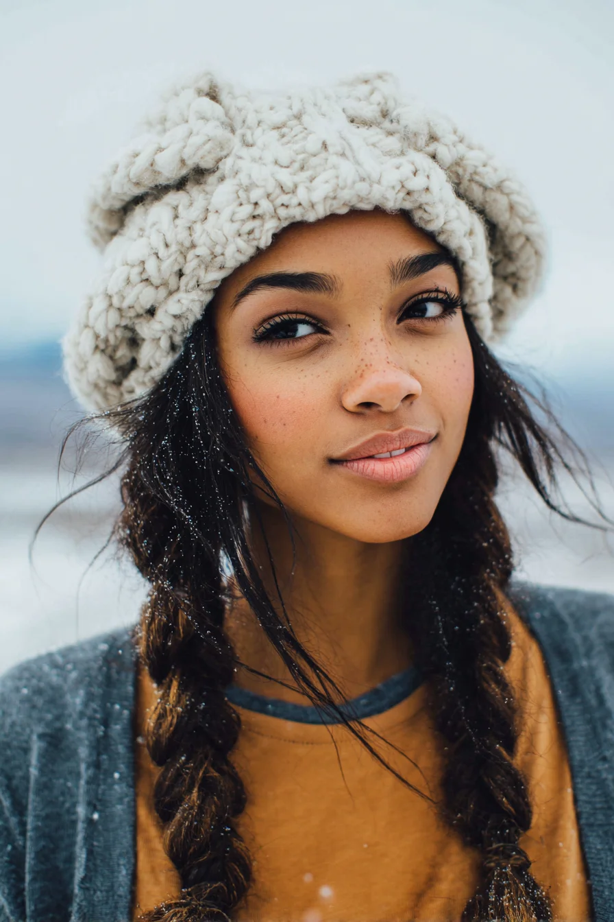 Loose Textured Double Braids — Hat-Friendly Winter Braided Hairstyle
