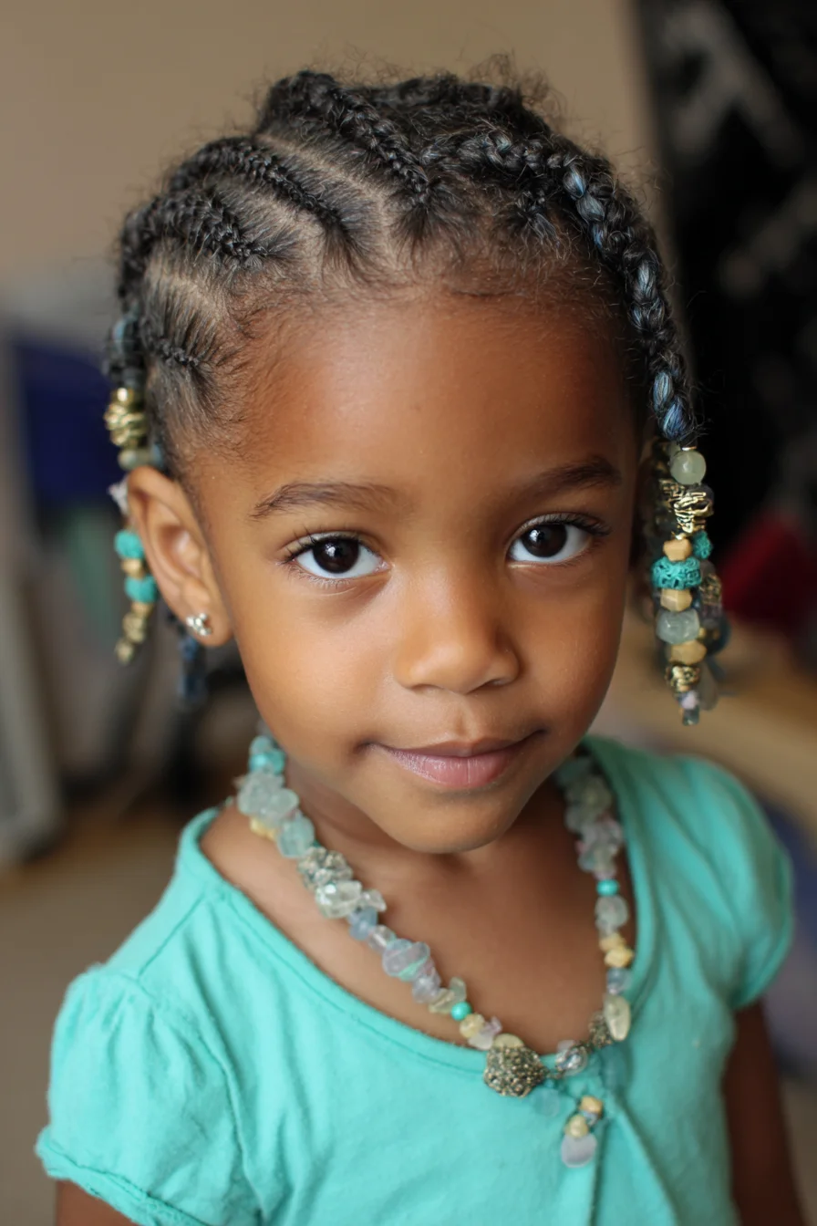 Neat Cornrow Braids with Beaded Ends — Protective Style for Textured Hair