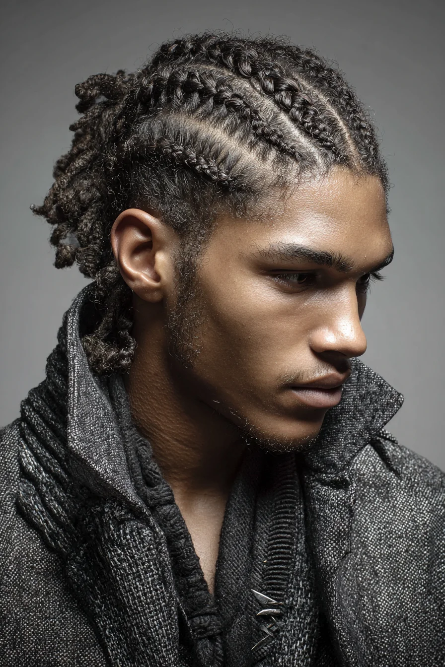 Parallel Cornrows with Short Twists — Textured Hair Styling