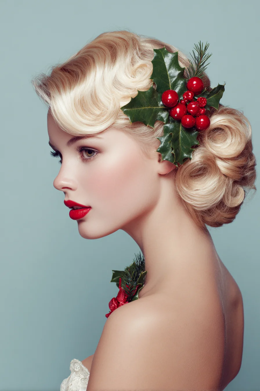 Retro Finger Wave & Pin Curl Updo — Vintage Holiday Hairstyle