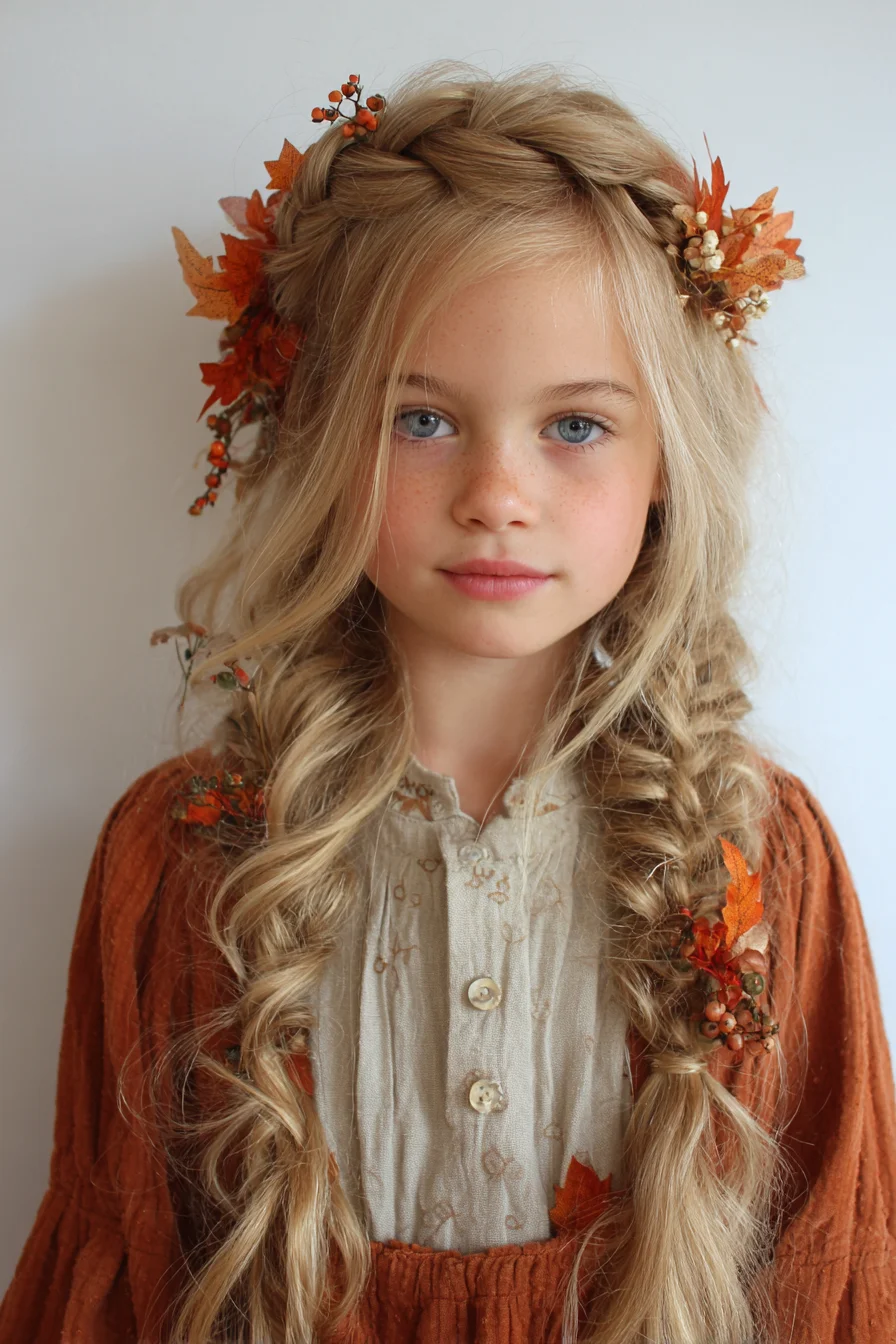 Romantic Crown Braid with Loose Fishtail & Soft Curls