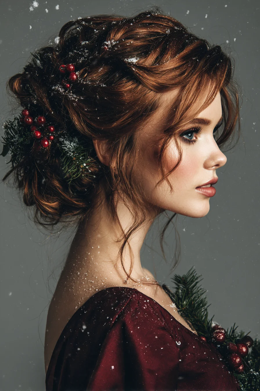 Romantic Messy Braided Low Updo with Face‑Framing Tendrils