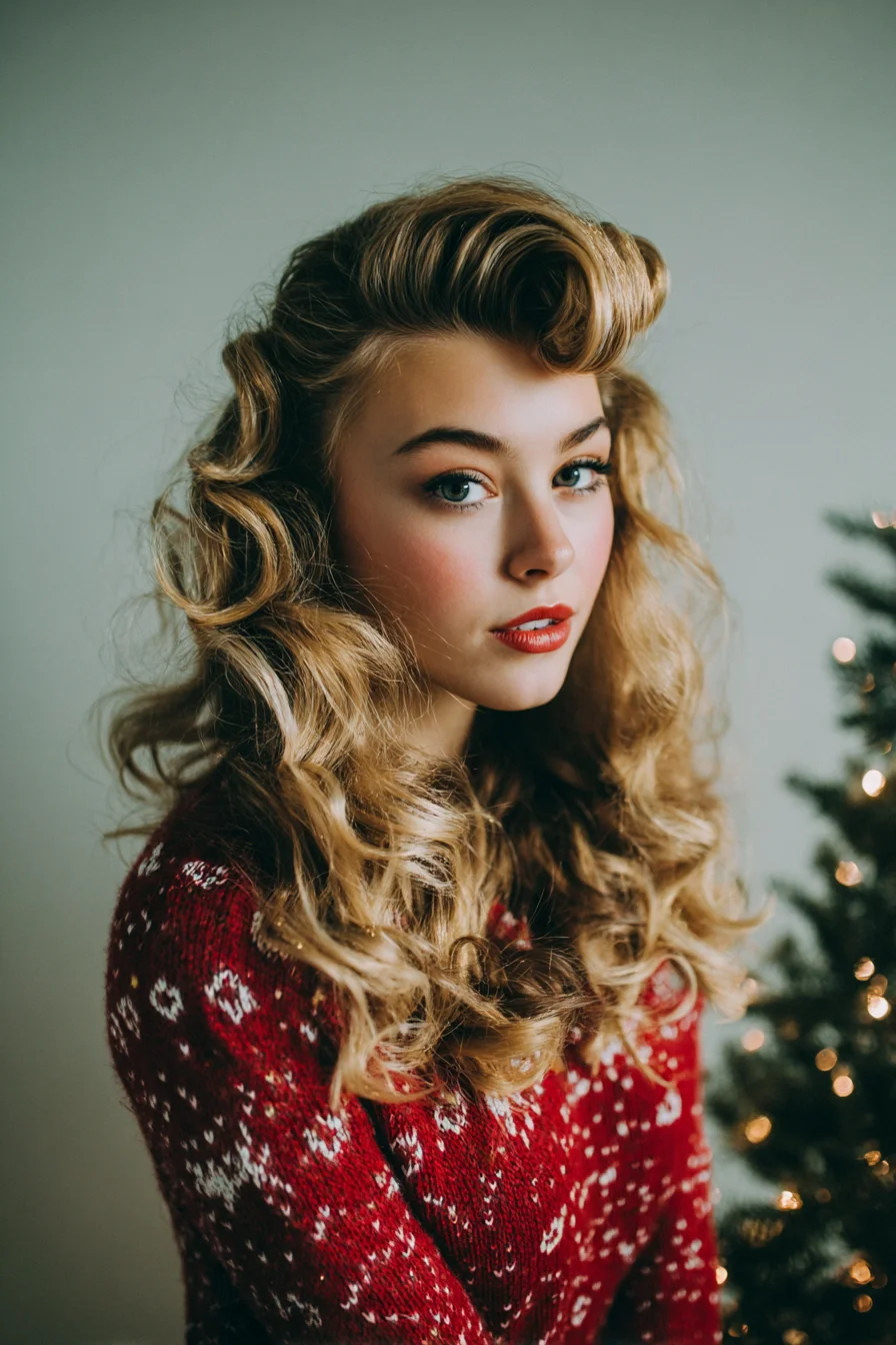 Salon Vintage Glam Curls with Rolled Fringe