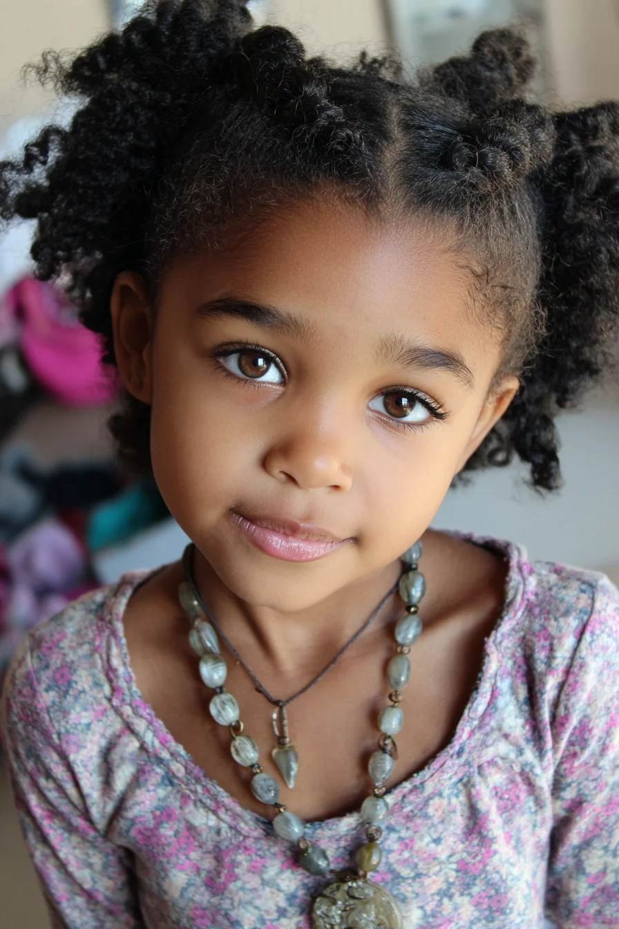 Sectioned Mini Bantu Knots for Natural Coily/Curly Hair