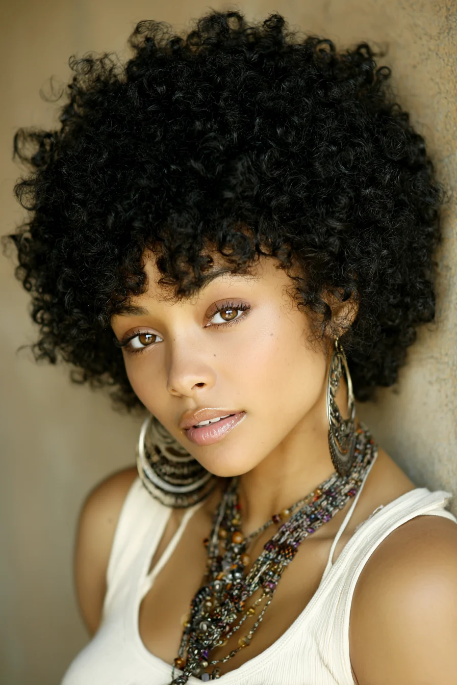 Short Tapered Curly Afro — Defined Natural Curls & Volume