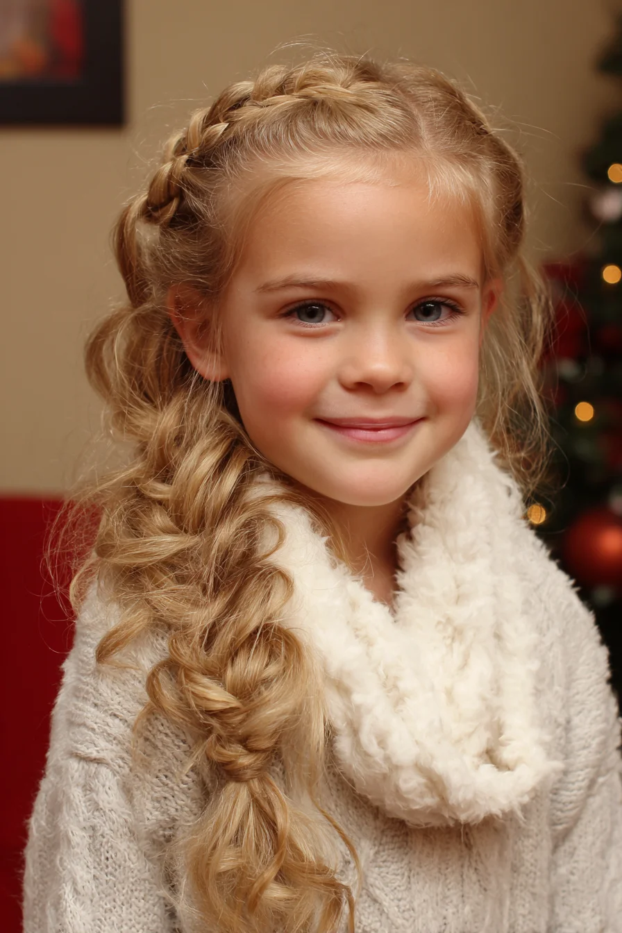 Side Dutch Crown Into Loose Curly Fishtail Braid — Textured Romantic Style