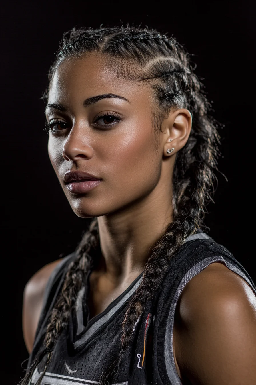 Sleek Double Cornrow (Boxer) Braids with Feed-In Ends