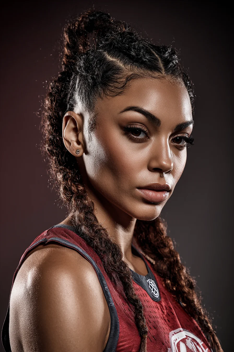 Sleek Double Dutch Braids with Defined Baby Hairs