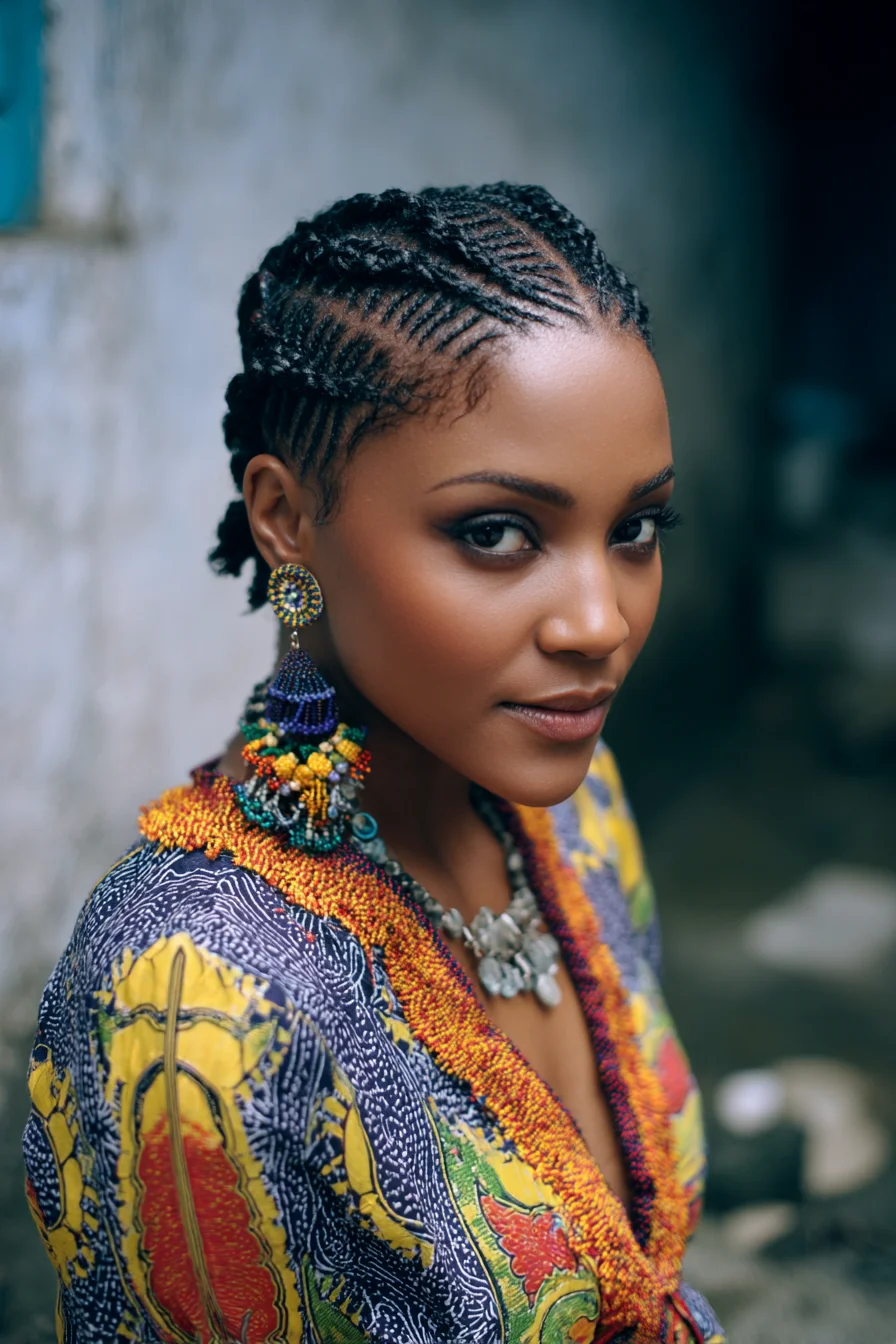 Sleek Flat-Twist Cornrows — Low Tapered Natural Hair Style