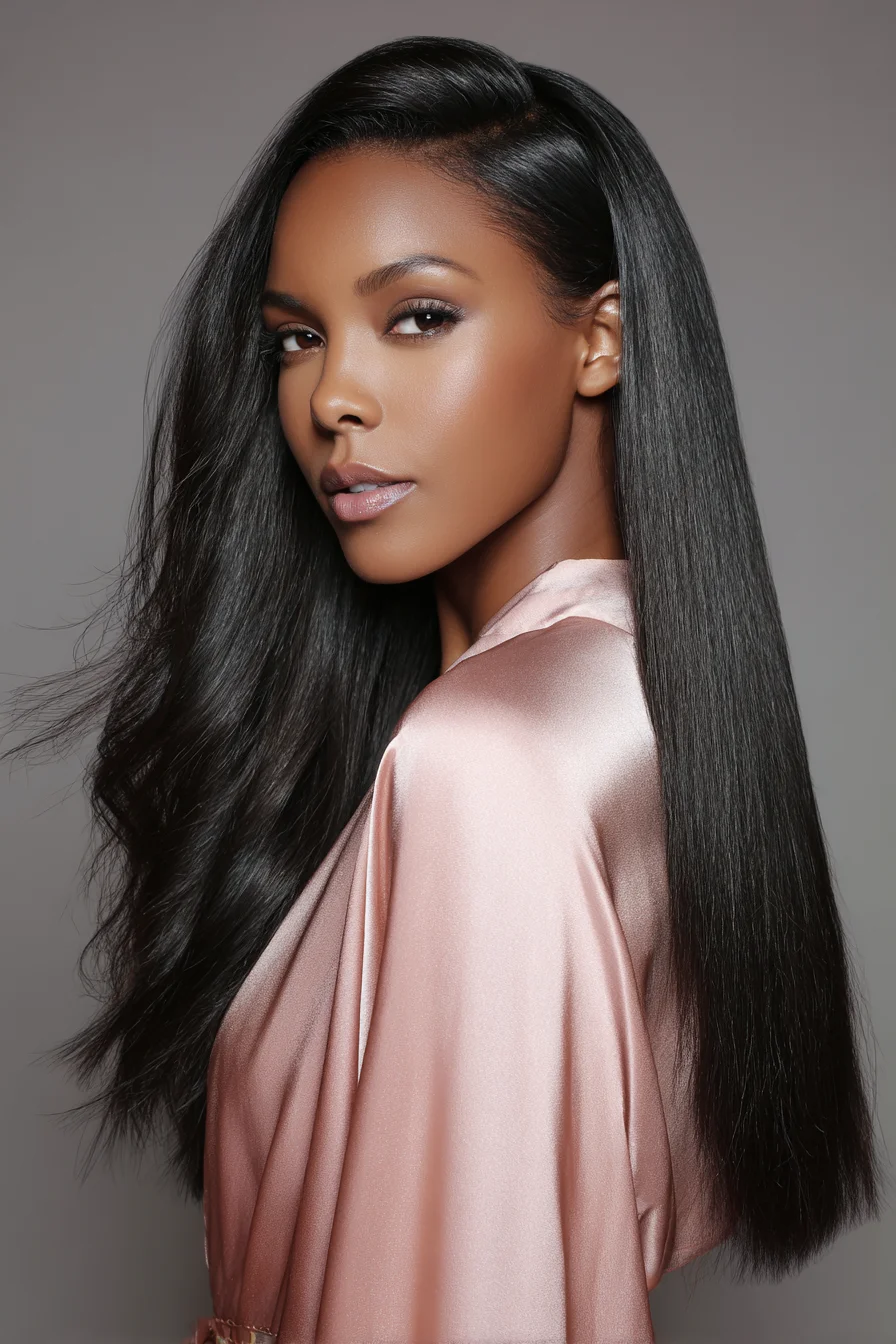 Sleek Long Straight Hair with Soft Face‑Framing Layers