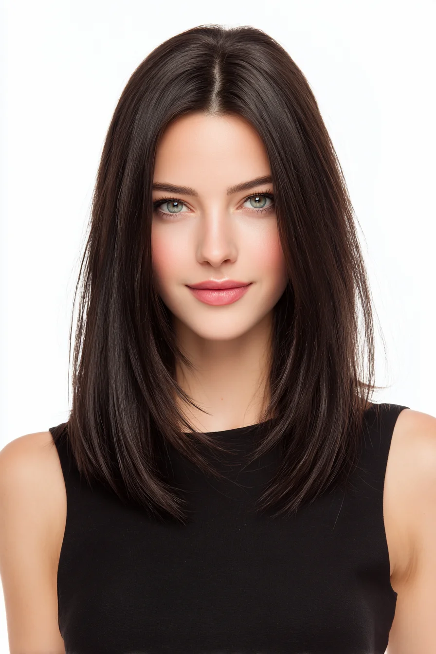 Sleek Shoulder-Length Lob with Subtle Face‑Framing Layers