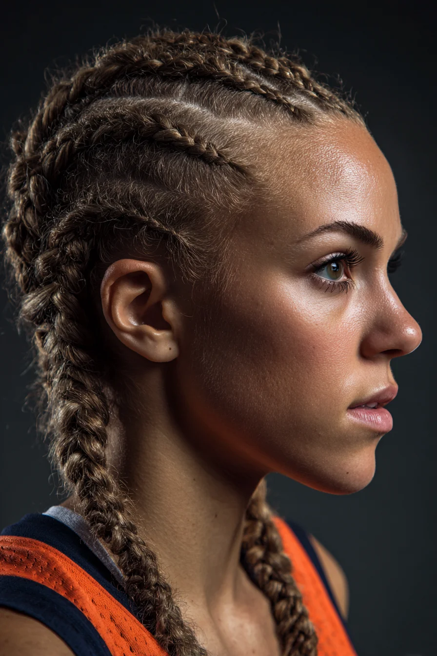 Sleek Tight Cornrows (Boxer Braids) — Athletic Long Braided Hairstyle