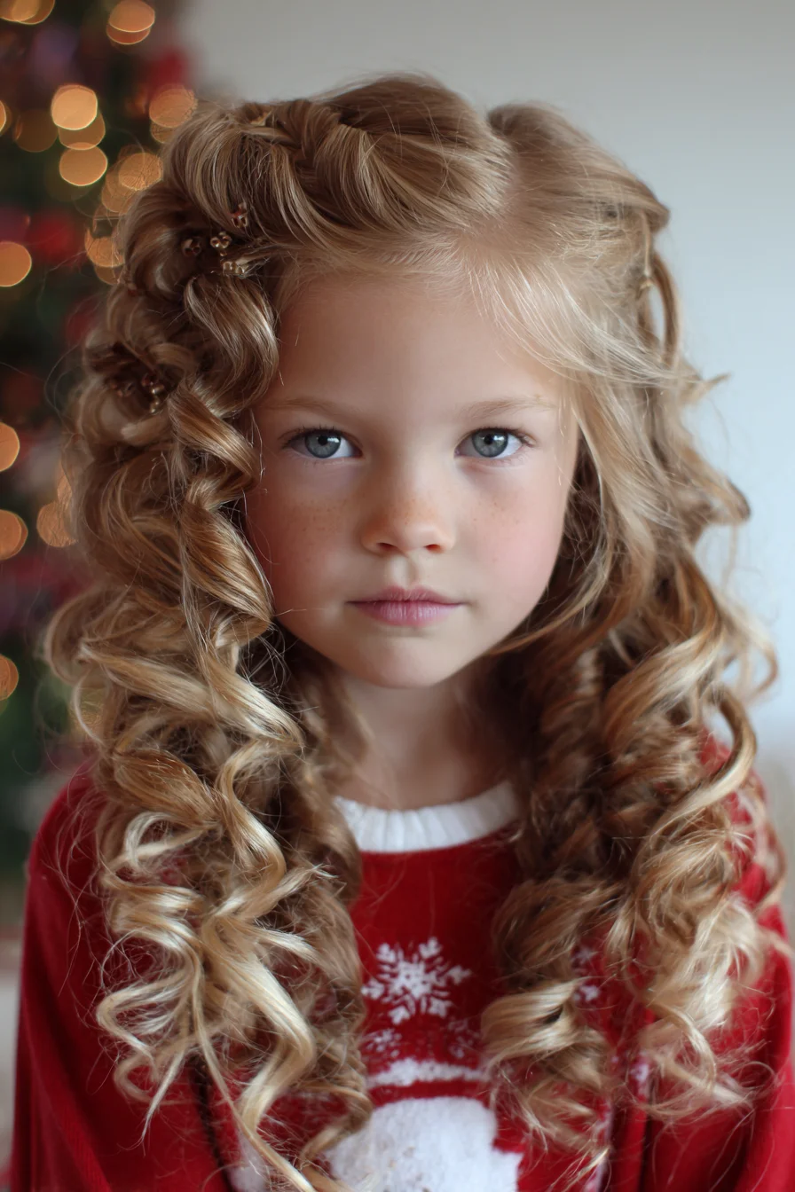 Spiral Ringlet Curls with Pinned Half‑Up Twist — Long Curl Styling