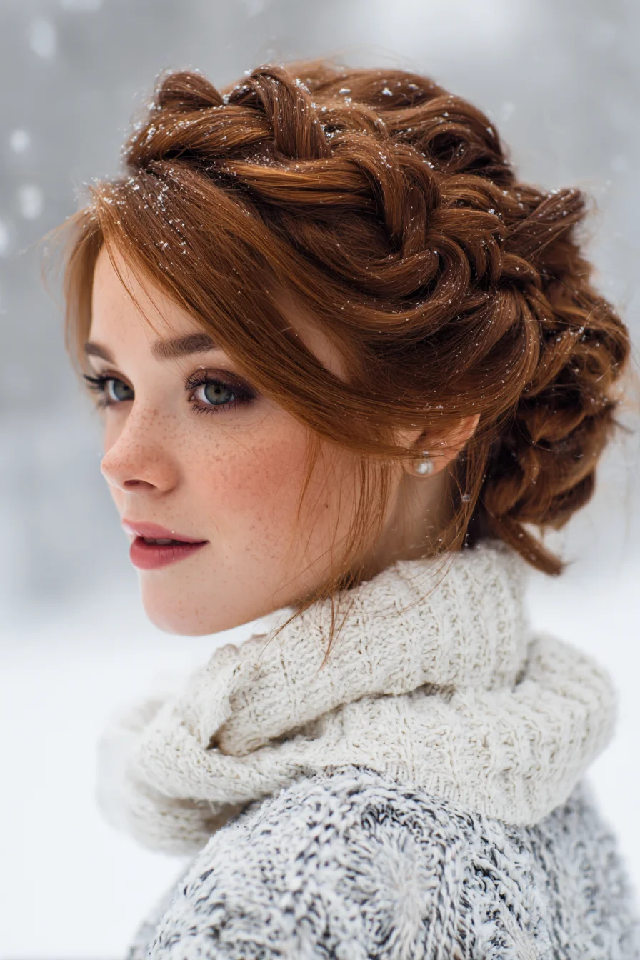 Textured Braided Crown Updo — Romantic Crown Braid for Medium to Long Hair