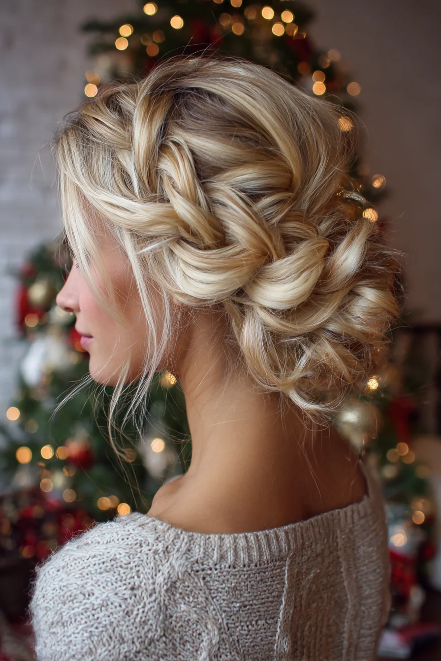 Textured Braided Low Chignon — Loose Romantic Braid Updo