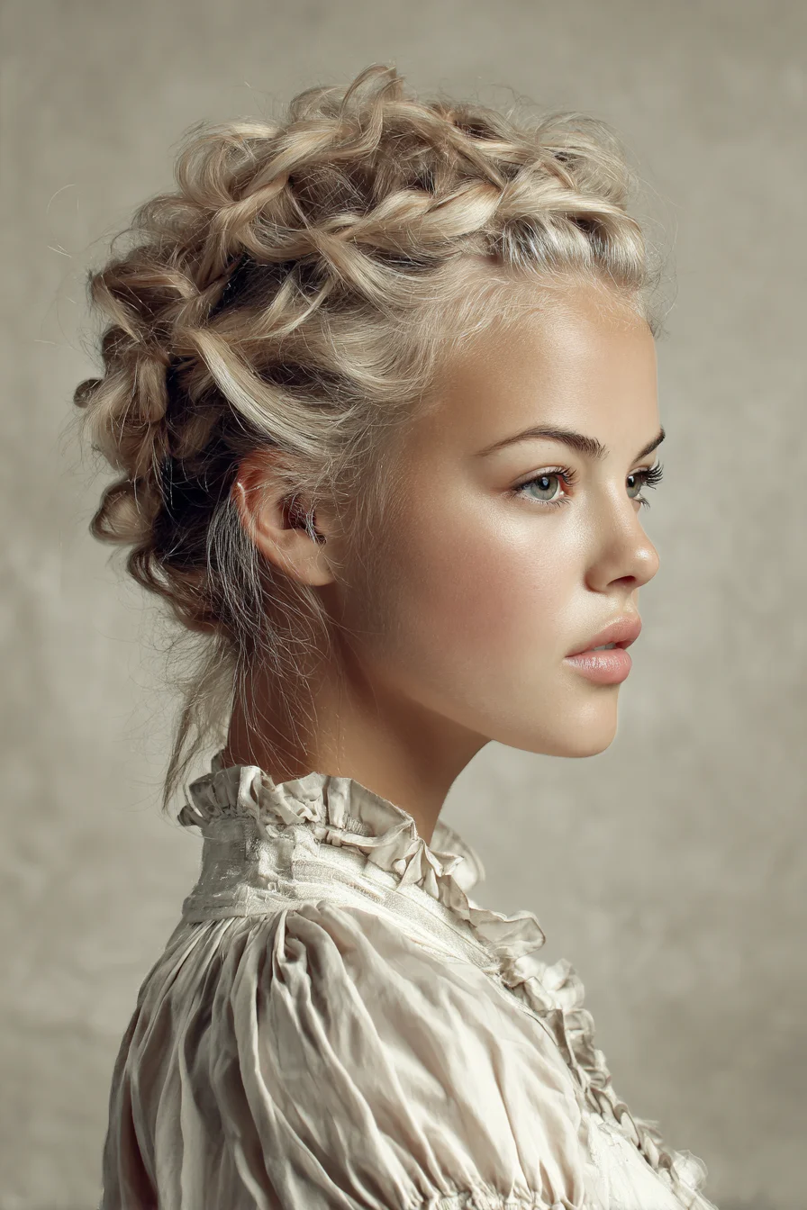 Textured Crown Braided Updo — Romantic Halo Braid for Medium to Long Hair