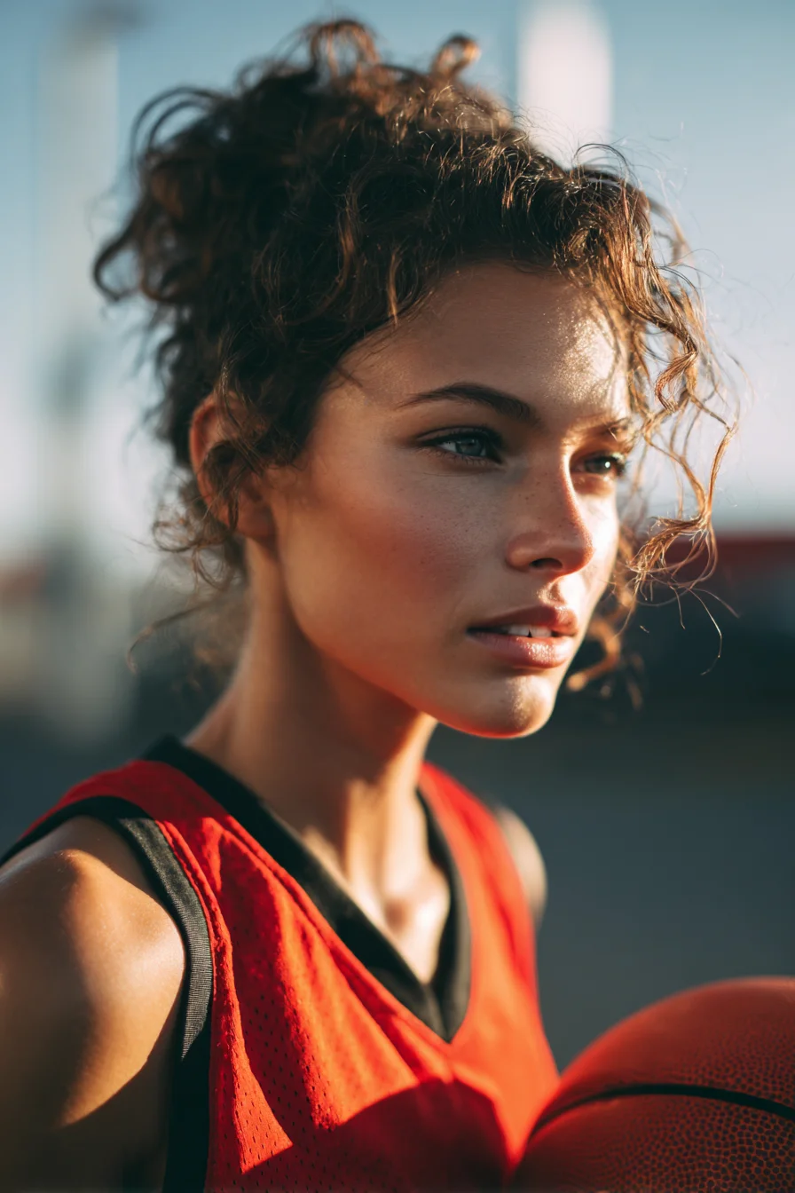Textured Curly High Messy Bun — Casual Updo for Natural Curls