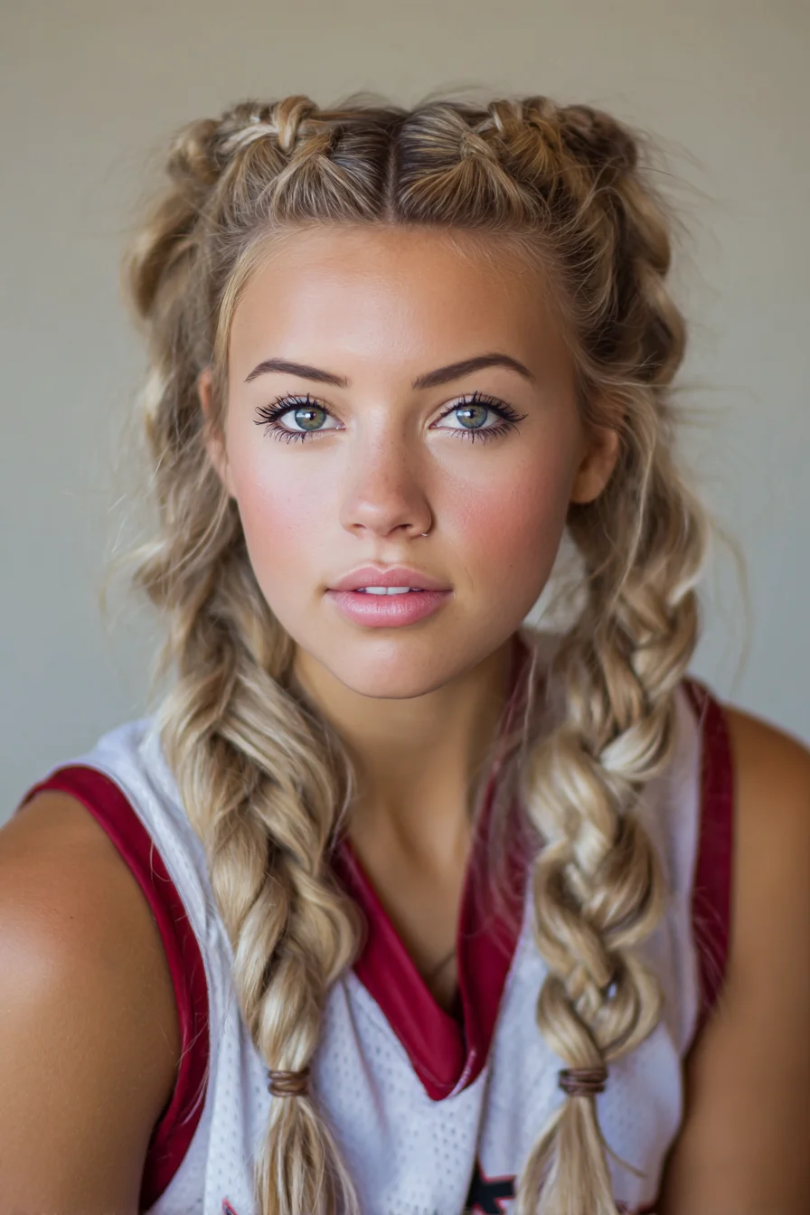 Textured Double Dutch (Boxer) Braids — Chunky Tousled Braids