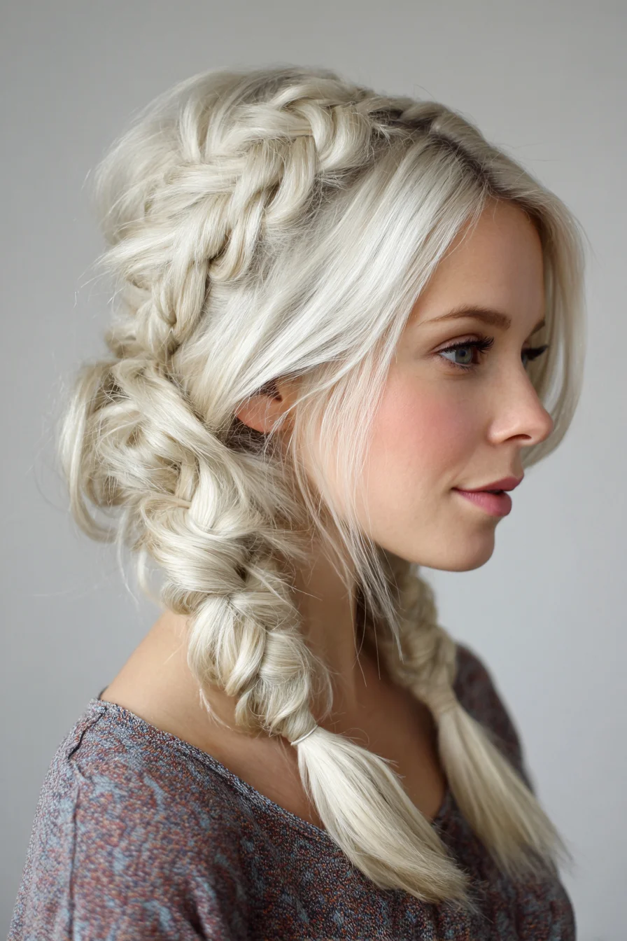 Textured Double Dutch Braids into Low Twisted Bun — Braided Updo