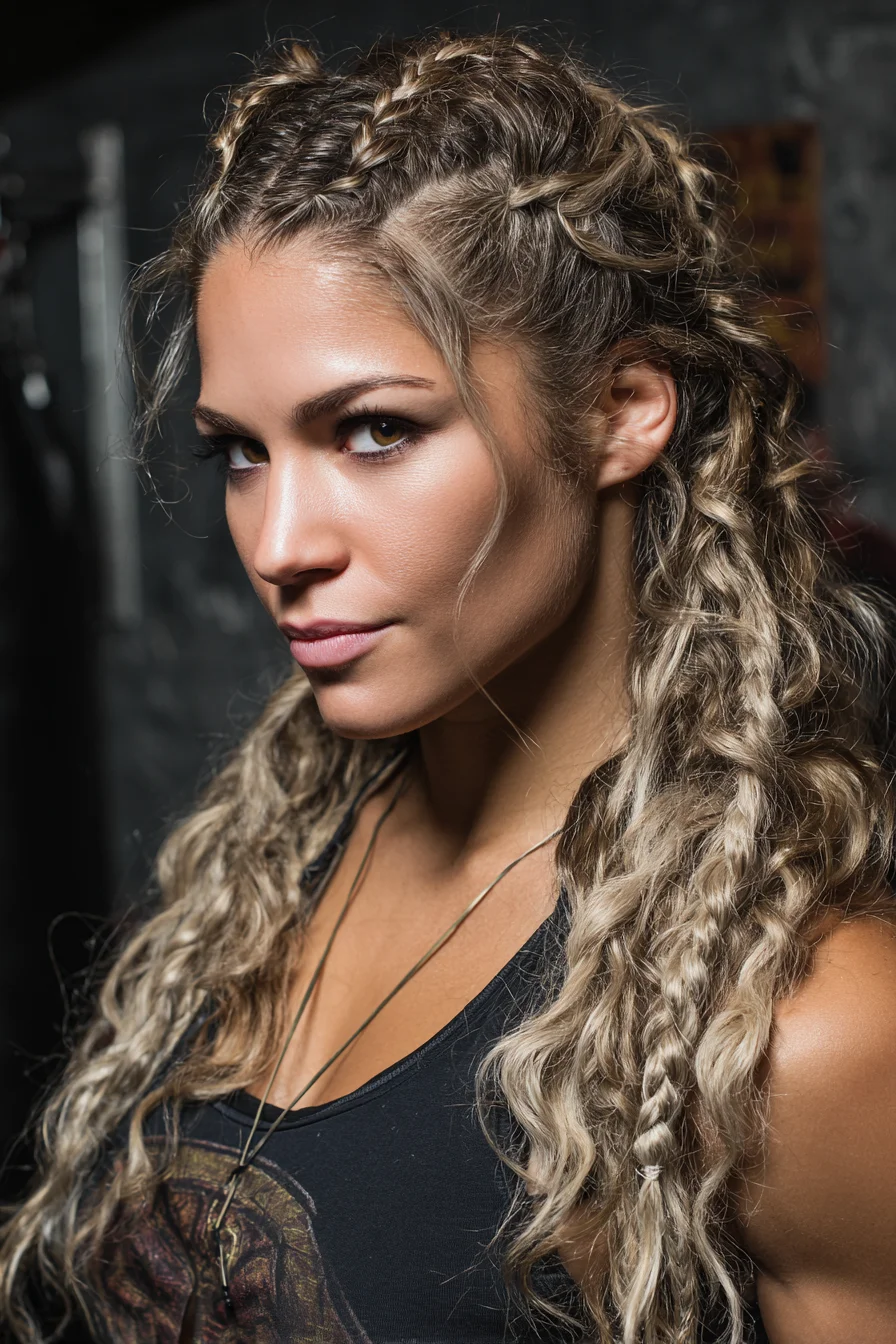 Textured Double Dutch Braids with Loose Beachy Waves (Braided Half‑Up)