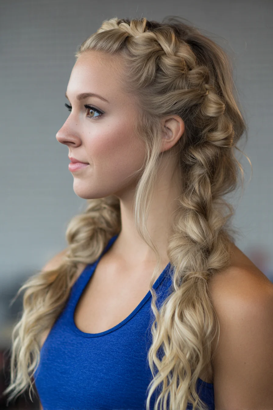 Textured Dutch Braided Pigtails for Long Wavy Hair