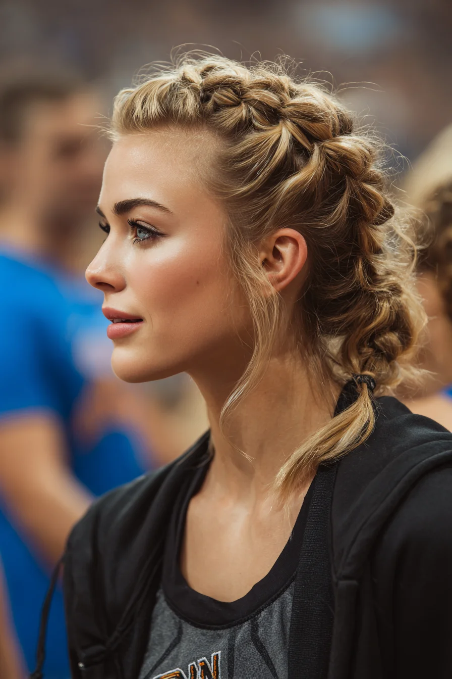 Textured Dutch Double Braids with Loose Face‑Framing Tendrils