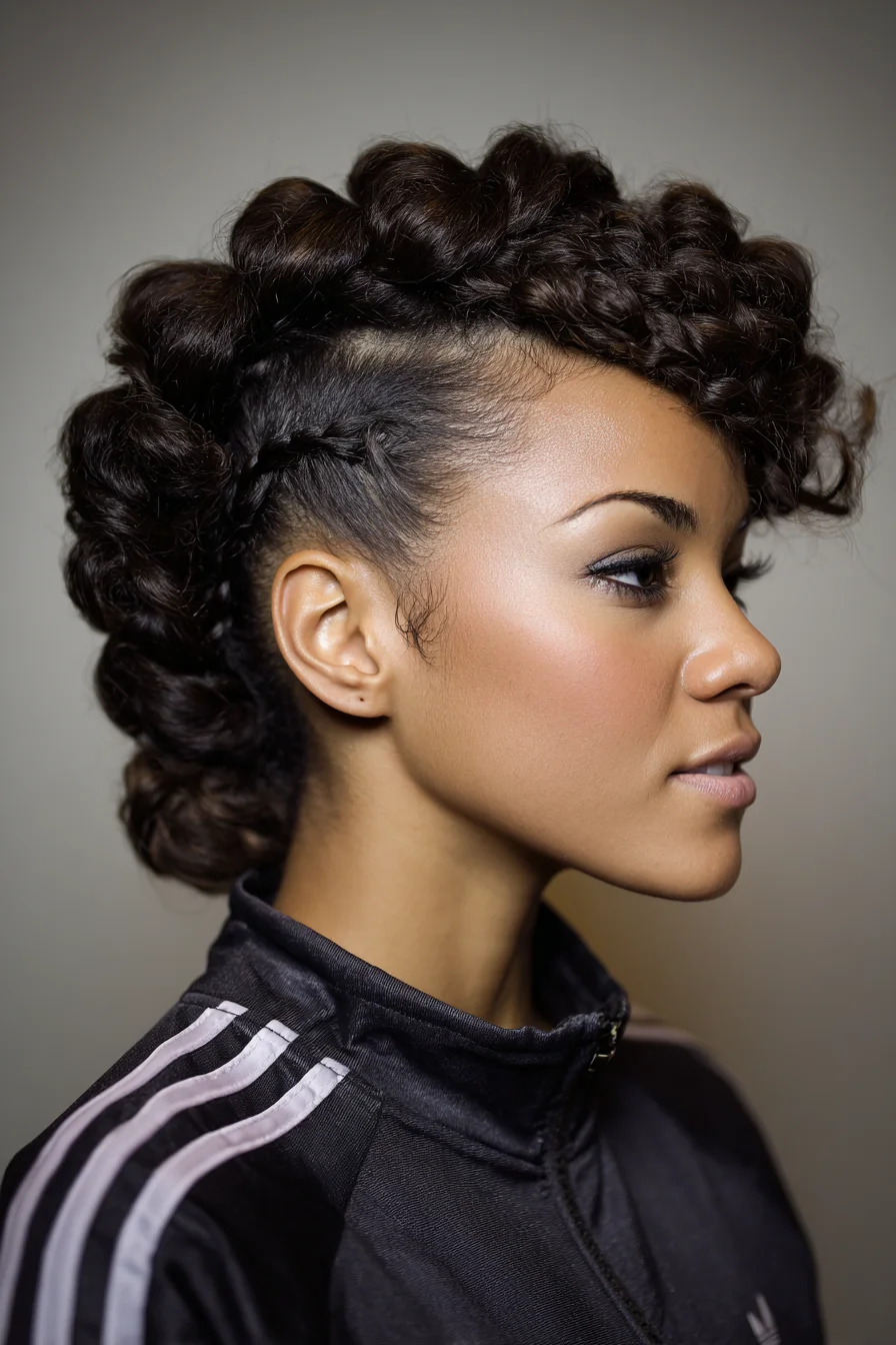 Textured Faux-Hawk with Chunky Twist Braids