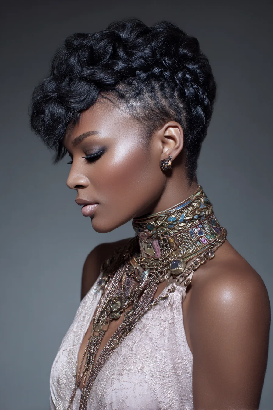 Textured Faux-Hawk with Flat Twists and Soft Finger-Wave Crown