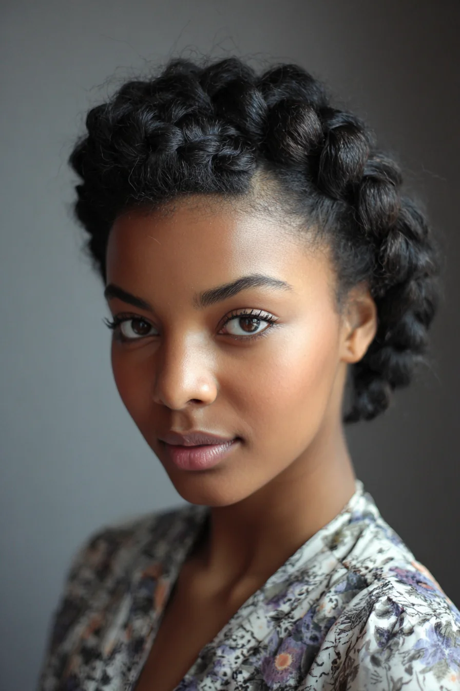 Textured Halo Crown Braid — Chunky Crown Braid for Natural & Coily Hair