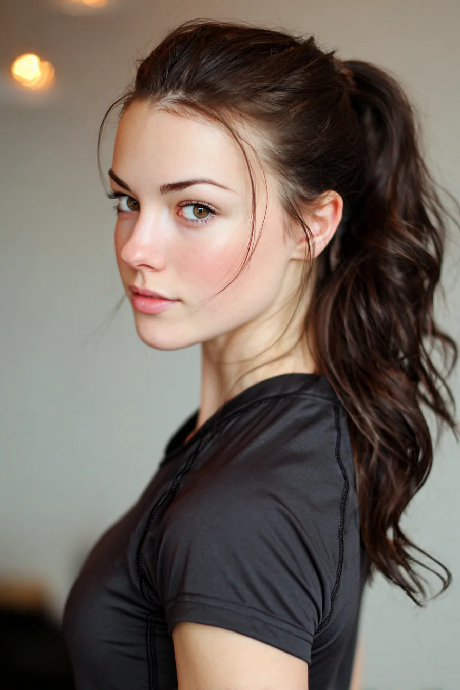 Textured High Ponytail with Face-Framing Pieces — Wavy Long Hair