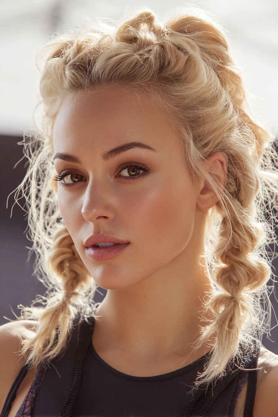 Textured Messy Double Braids (Loose Dutch Pigtails)