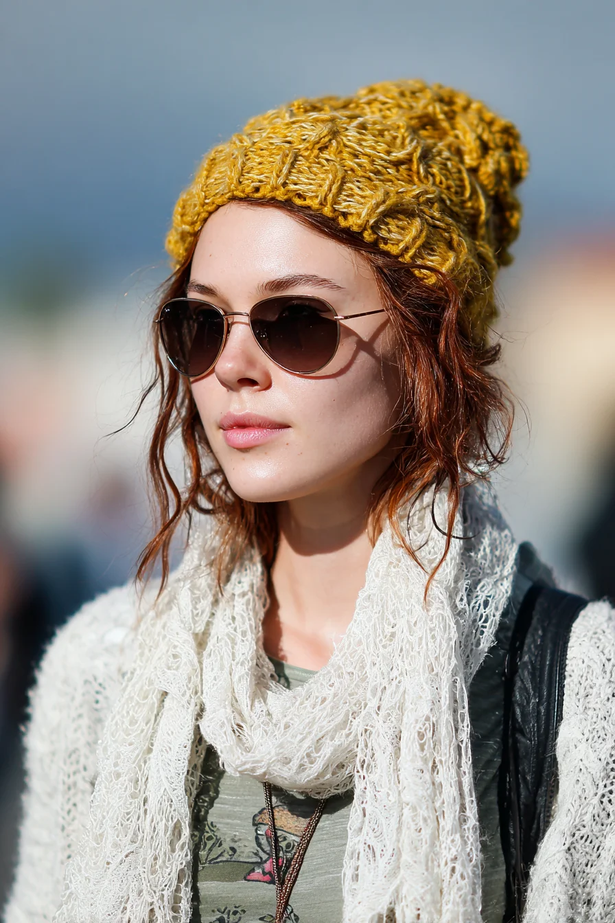 Textured Messy Waves Under Beanie — Loose Beachy Waves for Wavy & Fine Hair