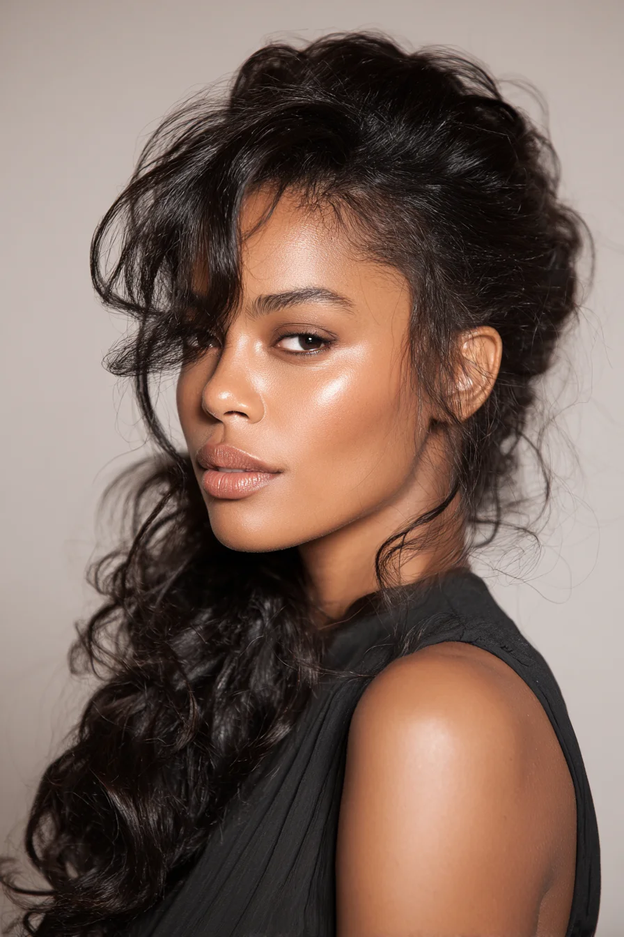 Textured Romantic Half‑Up with Face‑Framing Curls