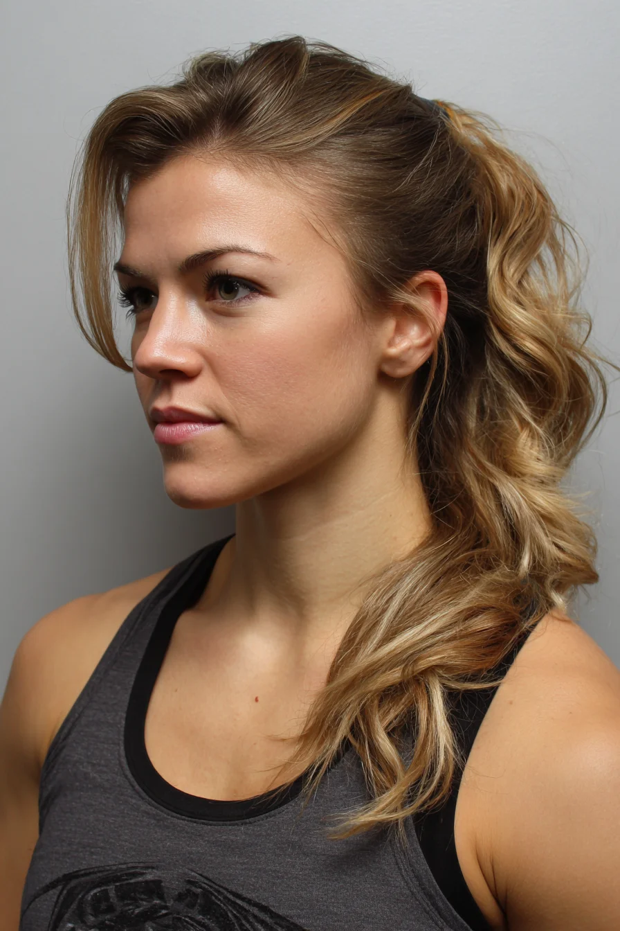 Textured Voluminous Side Ponytail with Soft Beach Waves