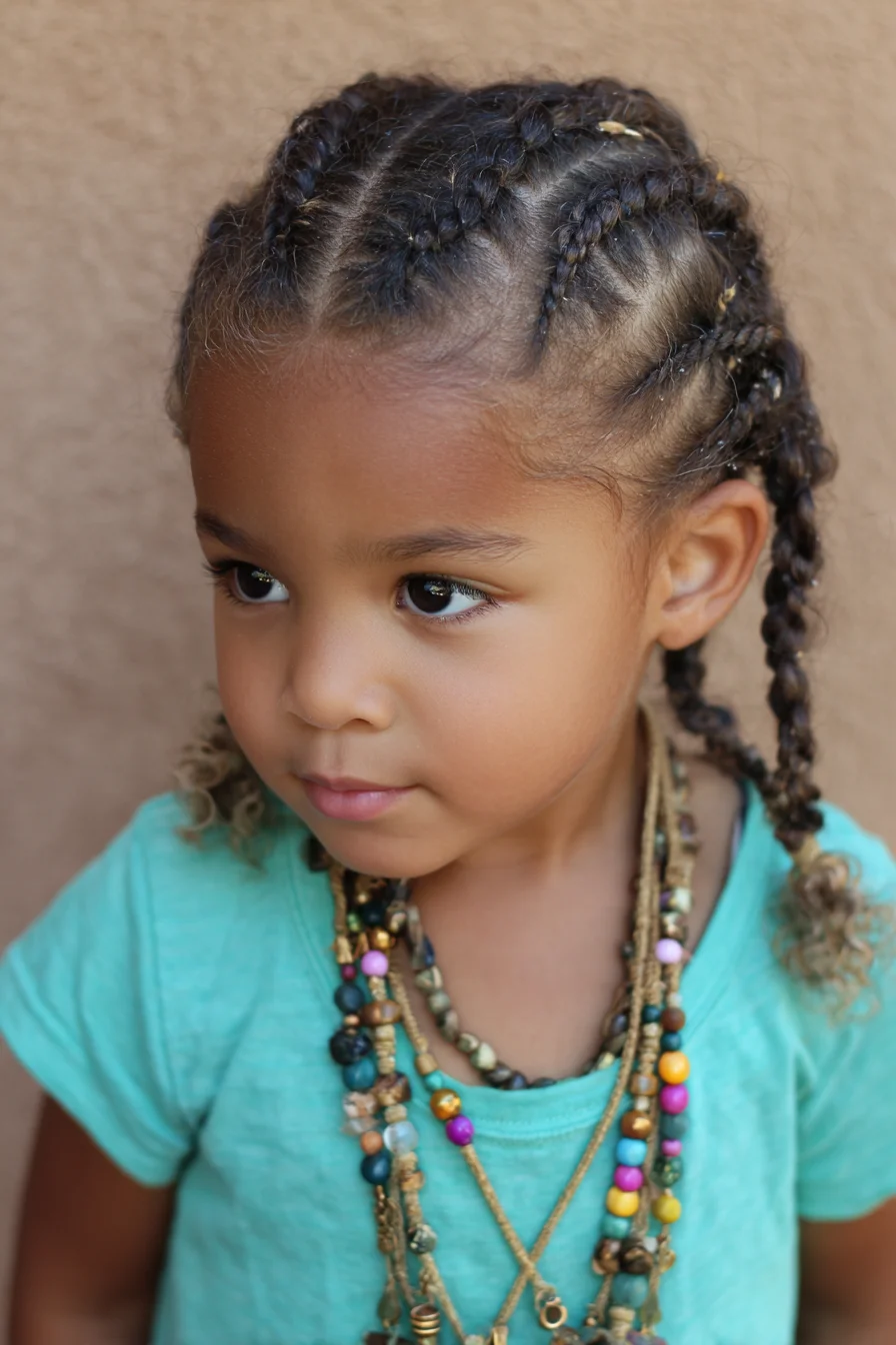Tight Cornrows with Beaded Ends — Protective Braids for Natural Hair