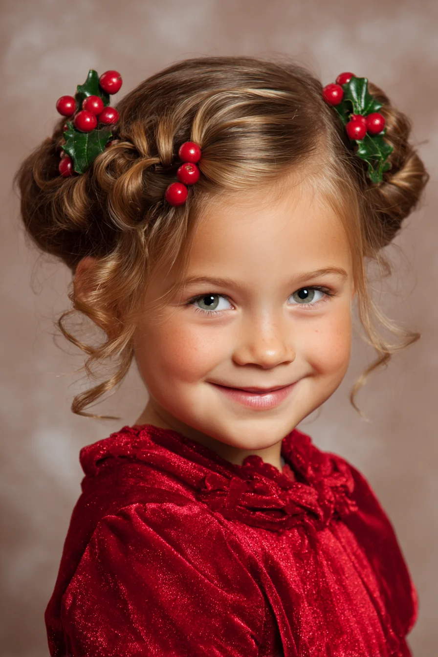 Twisted Double Buns with Braided Accents and Face‑Framing Curls