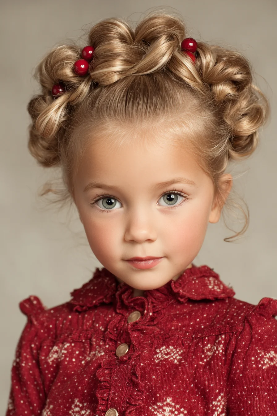 Twisted Loop Crown Updo with Beaded Accents - Fine to Medium Hair