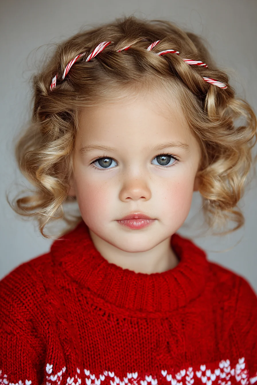 Twisted Ribbon Halo with Soft Ringlet Curls