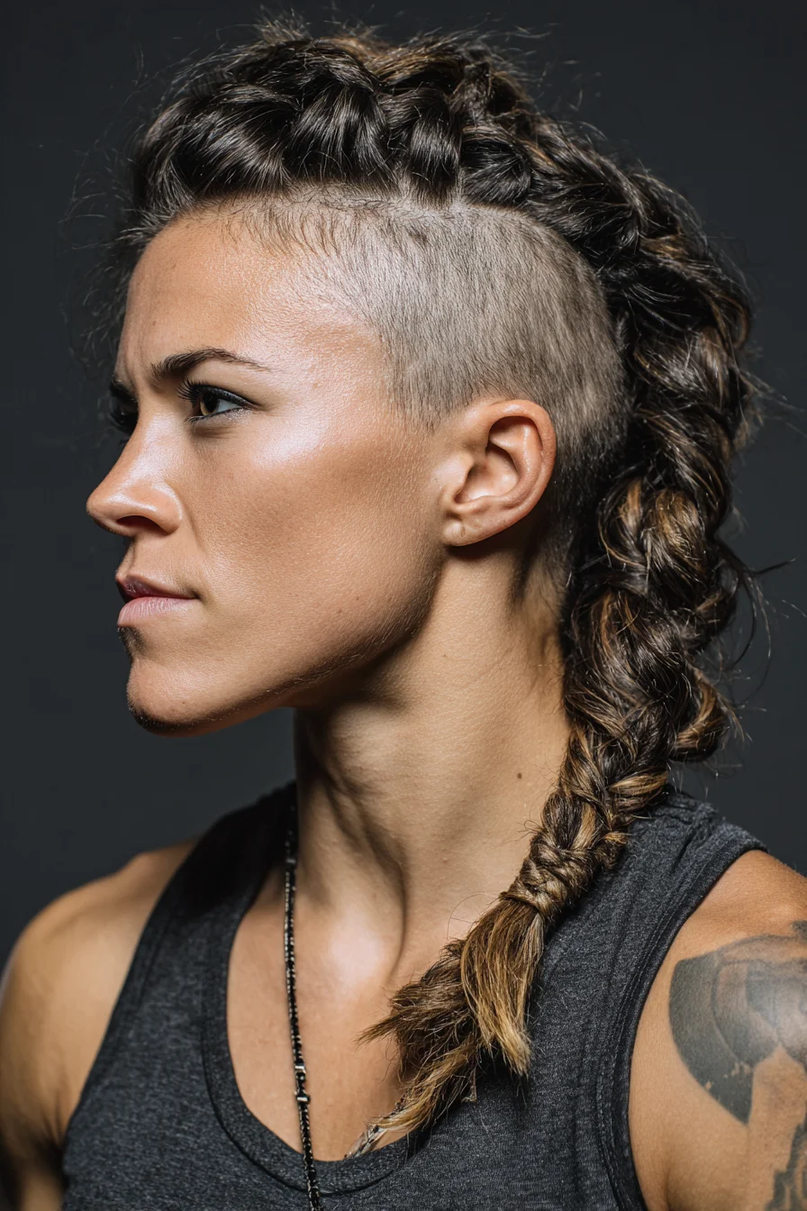 Undercut Mohawk with Textured Dutch-to-Fishtail Braid