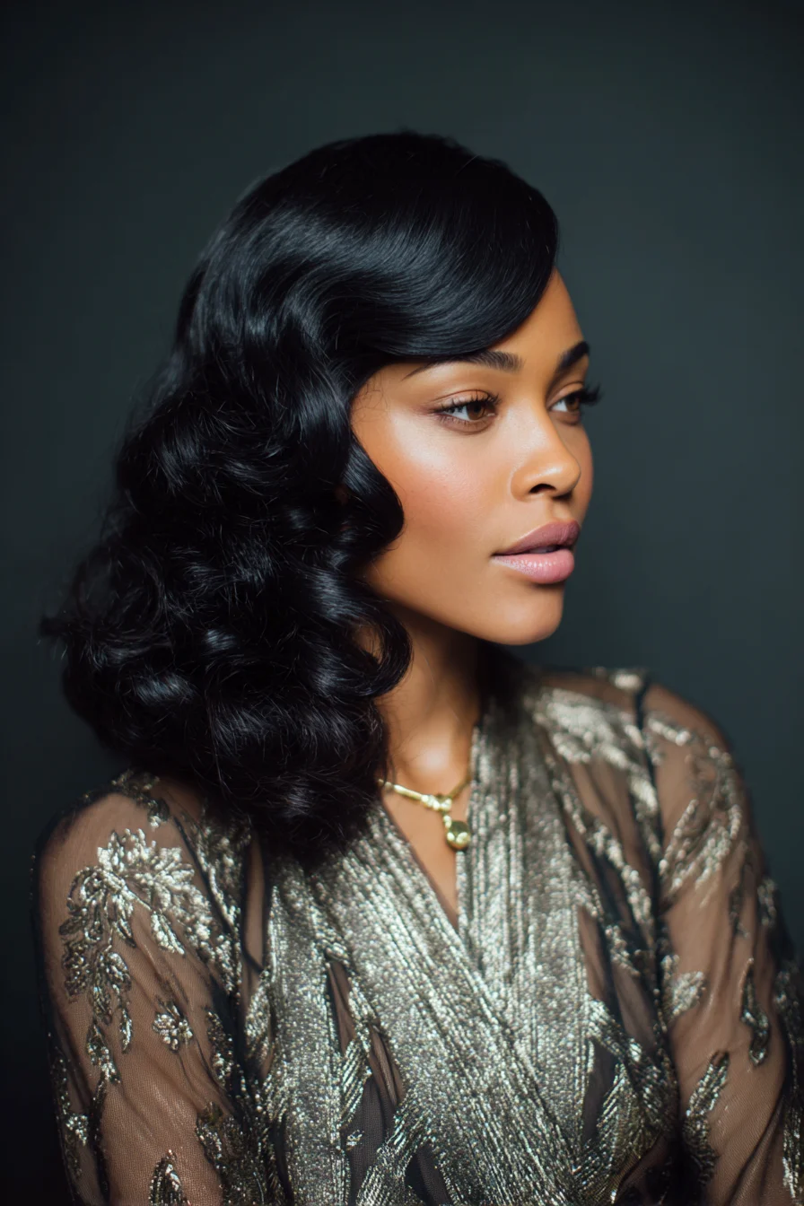 Vintage Sculpted Finger Waves for Mid-Length Hair