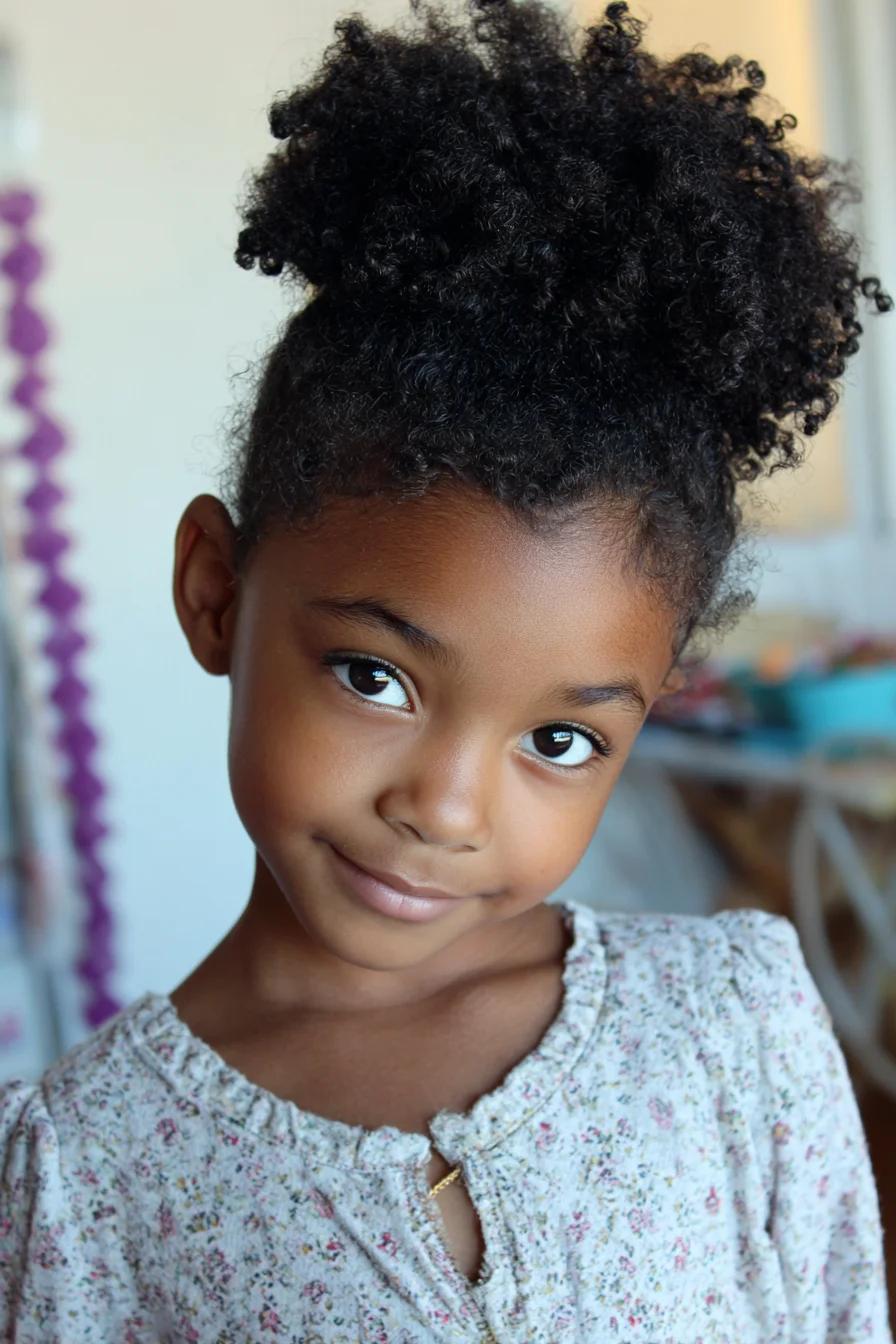 Voluminous High Puff for Natural Curly & Coily Hair